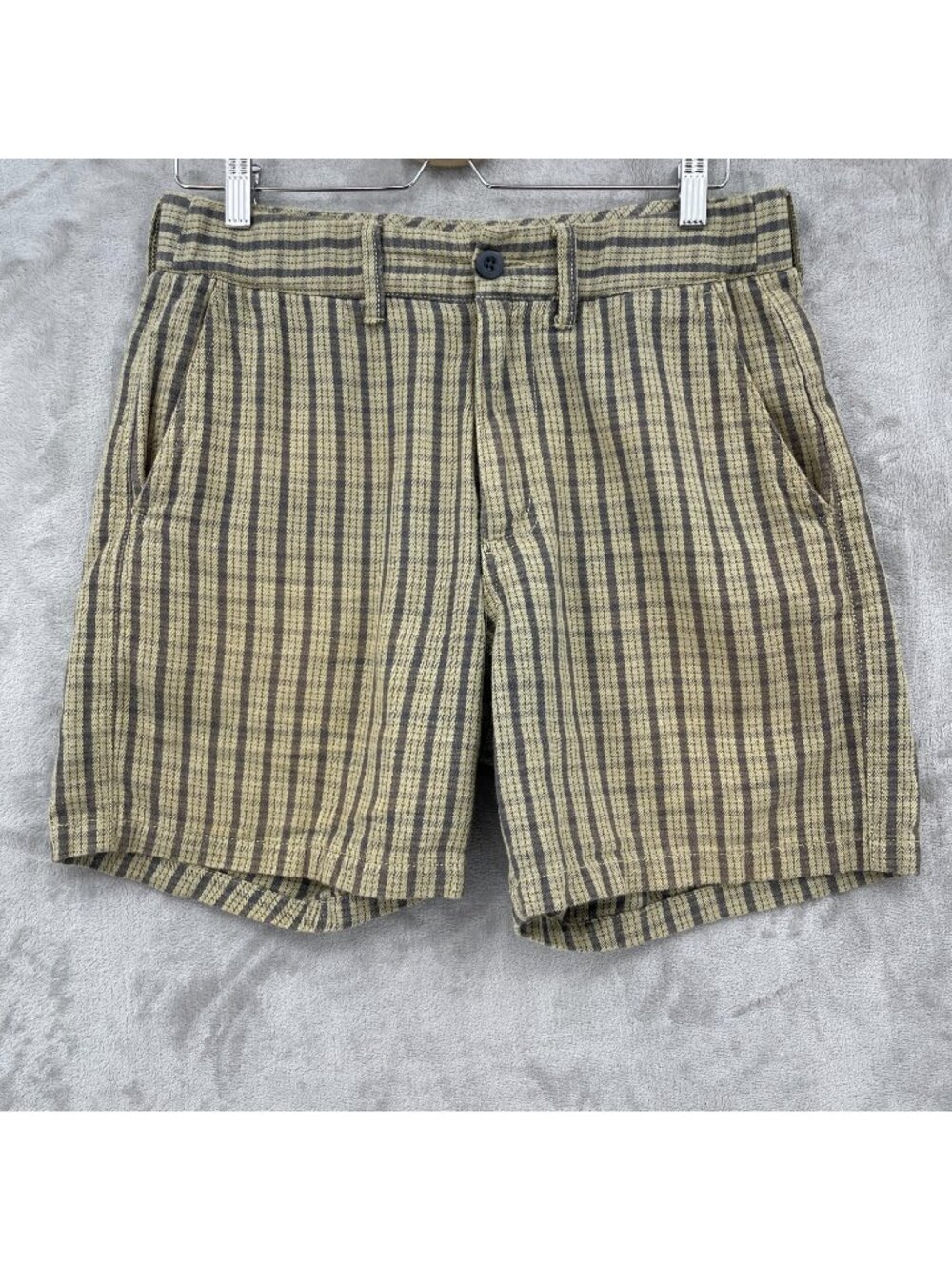 Madewell Hemp Cotton Blend Printed Twill Shorts Flat Front Preppy Casual
